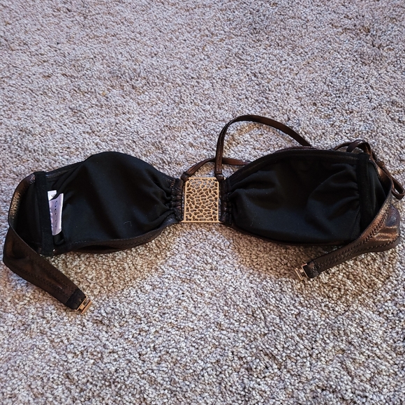 *Sale* NWOT Aldo Bikini Set Shimmery Brown Top S Bottom L Metallic Swim Bathing - Picture 4 of 9